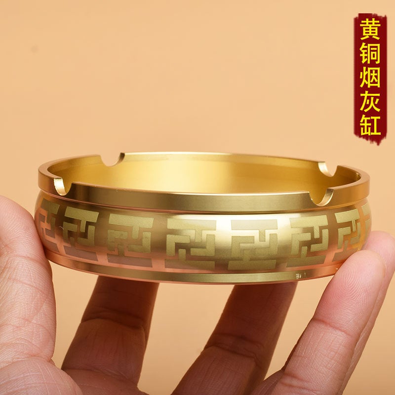 Brass Ashtray Large Baifu Ashtray Home Living Room Decoration Crafts Decoration Five Tigers Blessing Small Goods - Image 3